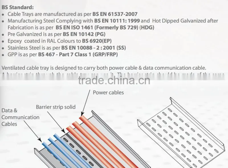 Alibaba recommend hot dip galvanized steel perforated cable tray