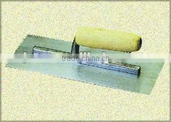 wooden handle stainless steel plastering trowel with notch