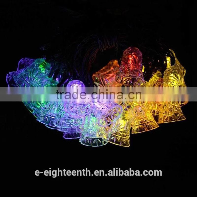 2016 Waterproof Solar powered 20LED bell shaped Fairy String Light For Wedding Party Garden Christmas Tree Decoration