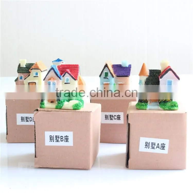 Mini CUTE fashional Resin decoration, ZAKKA grocery micro landscape villas Europe type resin home background props