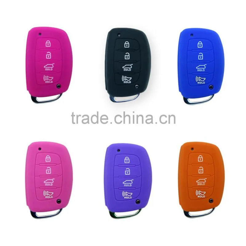 New design factory price silicone car key cover for Hyundai with 3 button