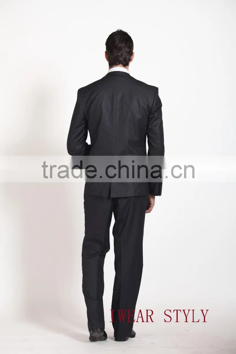 2015 Stripe Fashion 3 Pieces slim fit Business suits for man