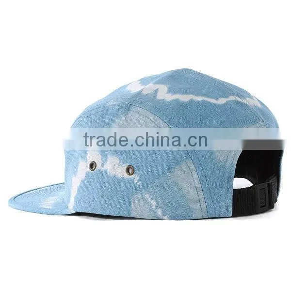 Sky pattern 5 panel hat custom made promotional canvas 5 panel hat