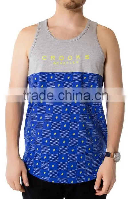 100 cotton mens gym bodybuilding custom stringer tank top
