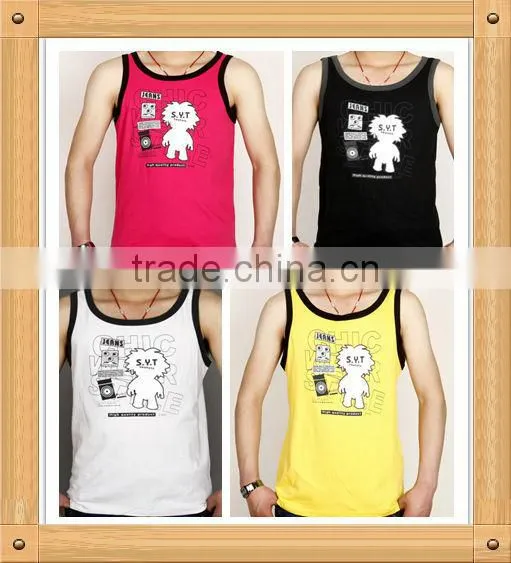 printed cotton singlet men