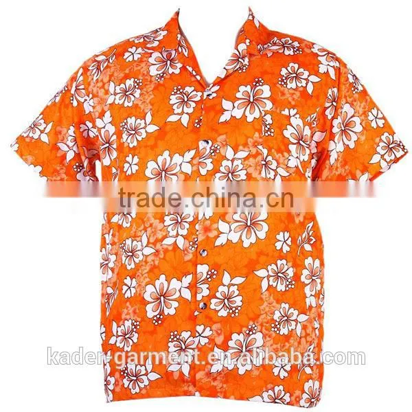 Hawaiian Aloha Shirt Hibiscus and Guita Beach Party Shirt