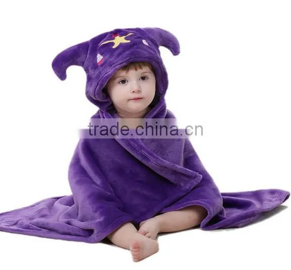 Cuddle snuggle embroidered custom terry animal shaped baby plush blanket/wholesale organic cotton baby blanket with hood