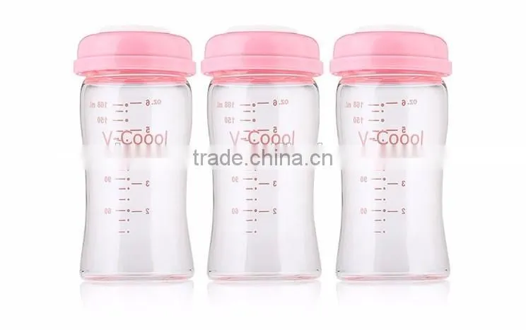 breastmilk storage bottle/fresh milk glass bottles/glass milk storage bottle