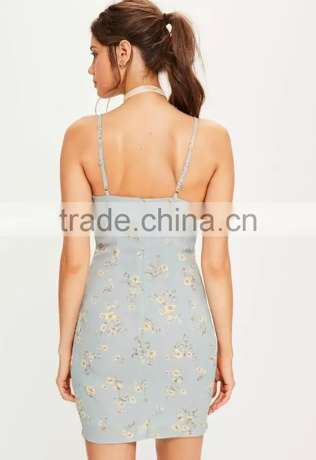 summer design 2017 sexy strappy floral print off shoulder bodycon dress