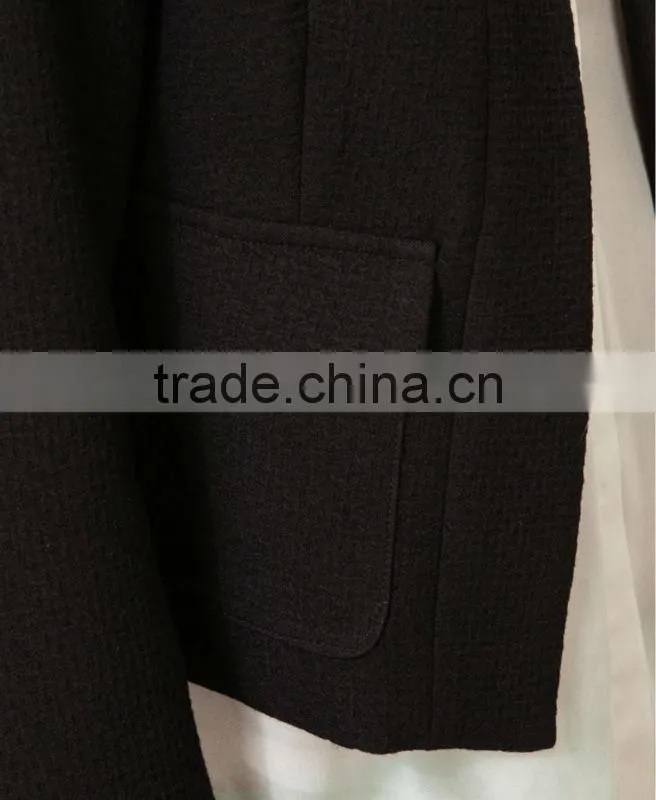 Textured Open Front Blazer