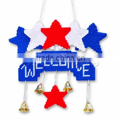 Hot Selling Wind Chime Multicolor Five-point Stars "WELCOME" Diy Cross Stitch For Promotion