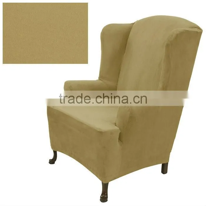 stretch suede ebony furniture slipcover