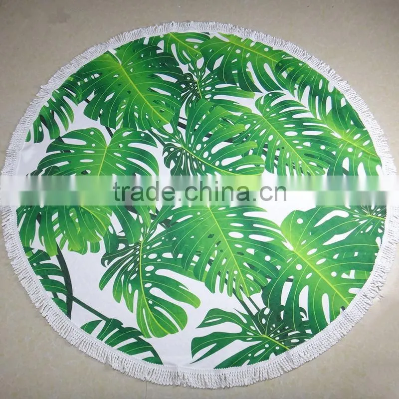 Custom Design Reactive Print Cotton Beach Towel Round Pareo China Supplier