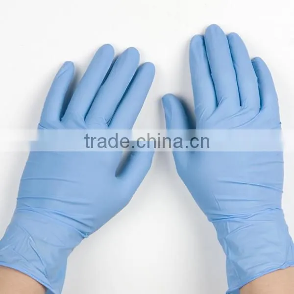 CE&ISO approved disposable blue violet color powdered powder free nitrile gloves