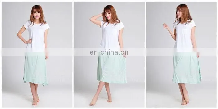 Ladies' Bamboo Knee Length Knitting Silky Soft Skirt Green Material New Tech.