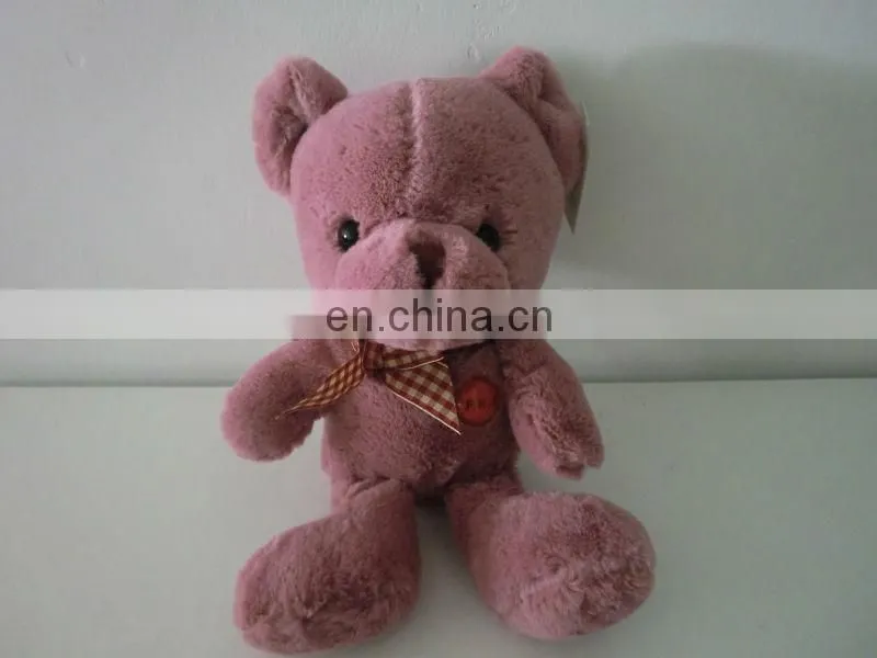 Lovely design cute stuffed plush teddy bears with canvas uniform