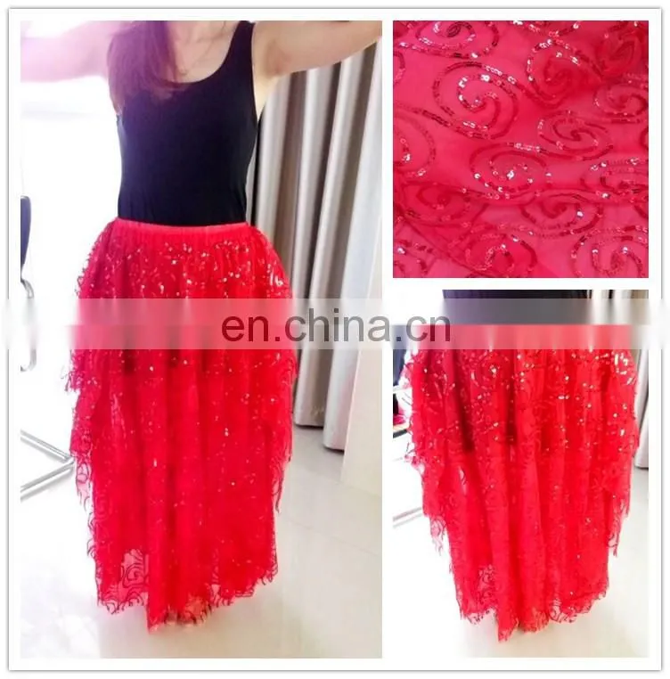 High sequin fabric shiny hot sexy belly dance long dress Q-6032#