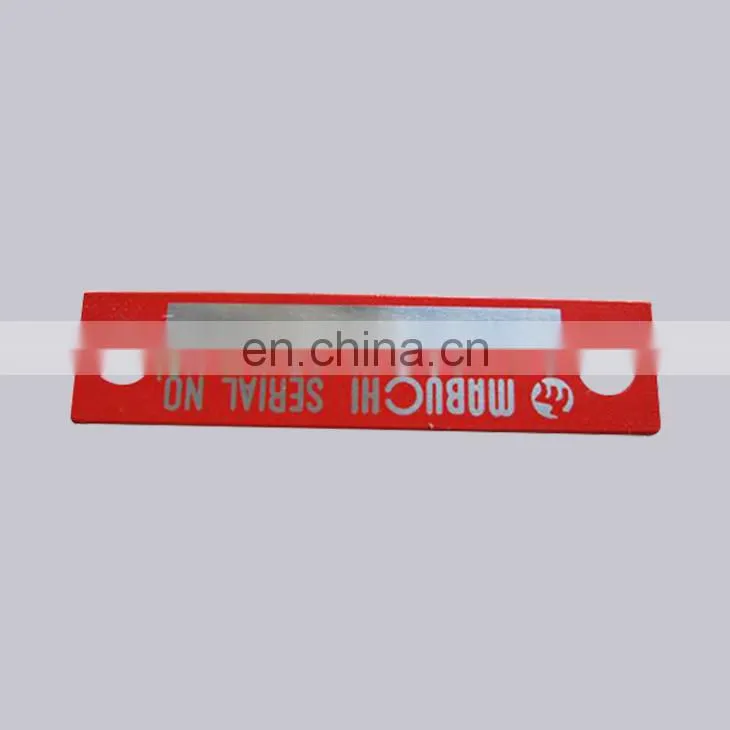 Wholesale Promotion Cheap Custom Red Printed Machine Nameplate With Holes