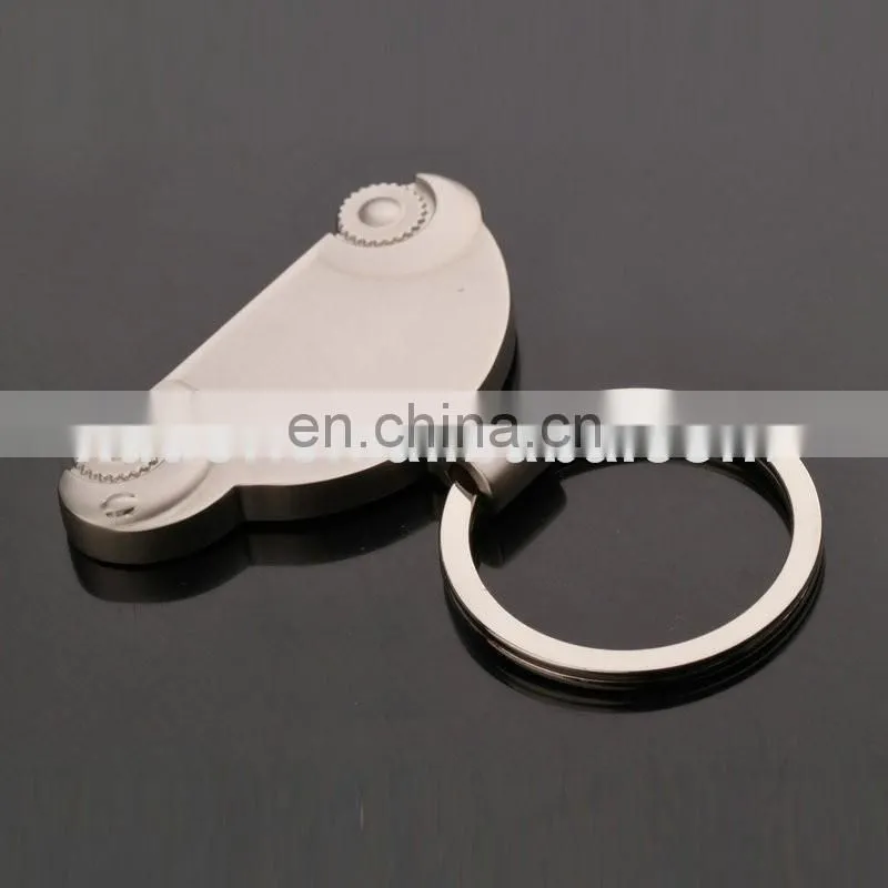 Metal car shape shopping cart coins keychain