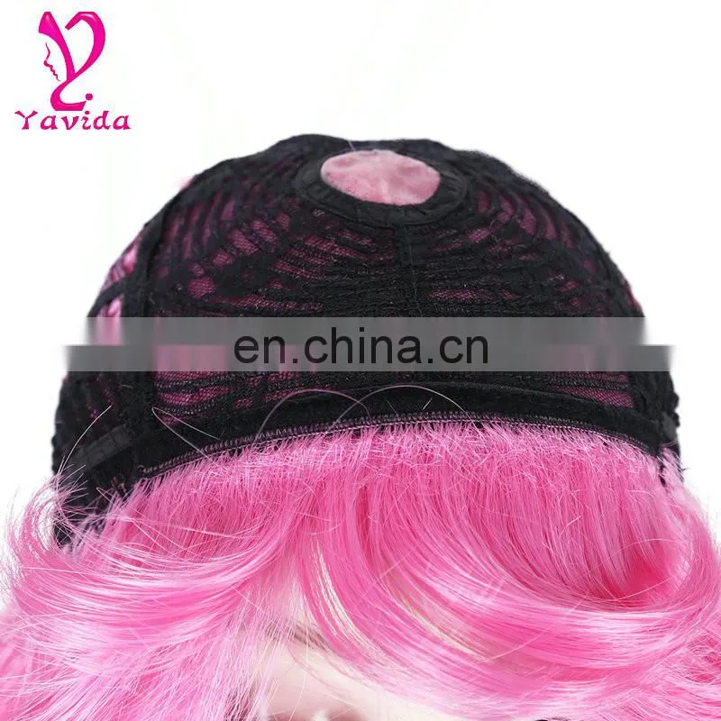 Wholesale highlights color afro kinky curly synthetic hair wig