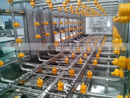 Efficient cages cleaning line steam heating plastic basket washing machine
