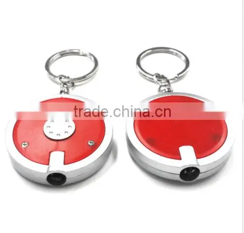 Mini Super Bright Light Round LED FlashLight with Keyring KeyChain