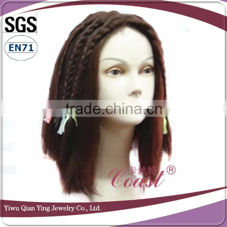 short platinum blonde braid party synthetic hair wig