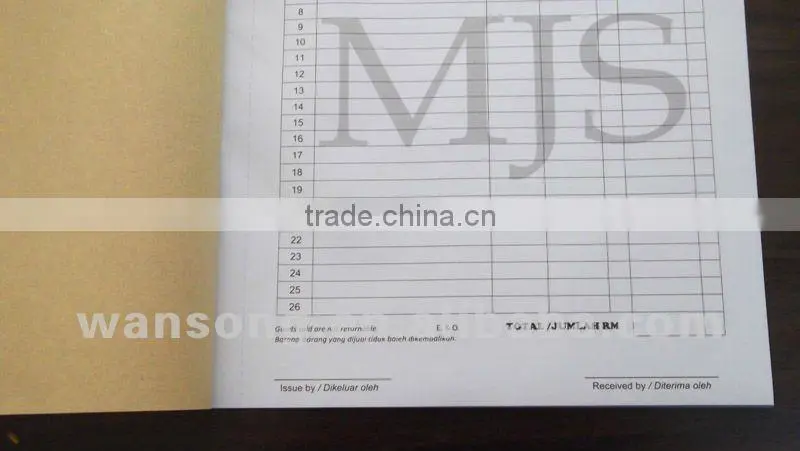 Duplicate or triplicate receipt note book
