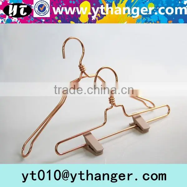 YY0437 high quality red copper metal shirt hanger no rusty metal wire clothes hangers
