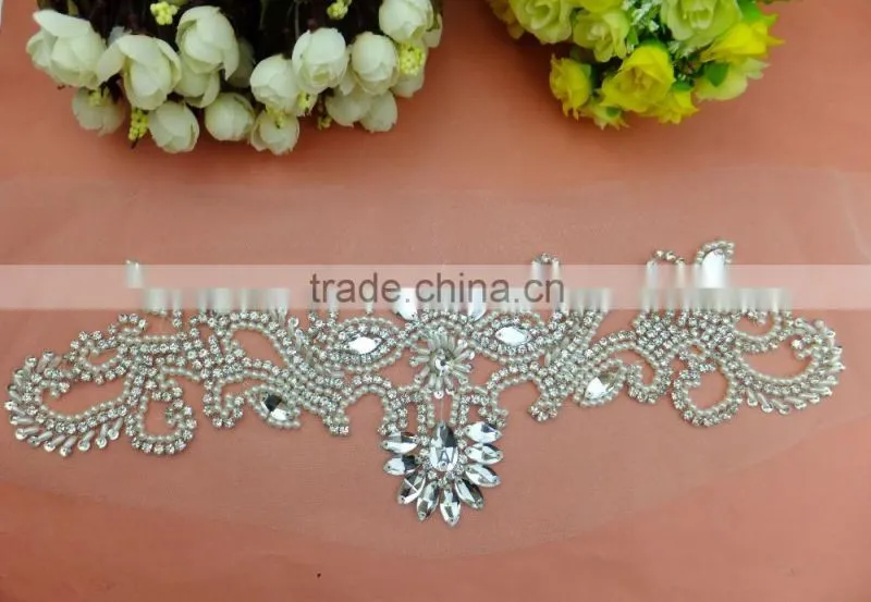 Bling Bling Clear Glass Stone Embroidery Sew on Rhinestone Patch