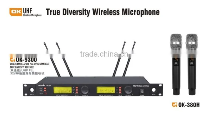 True diversity Wireless Microphone OK-9300/OK-380H outdoor wireless microphone hendheld microphone