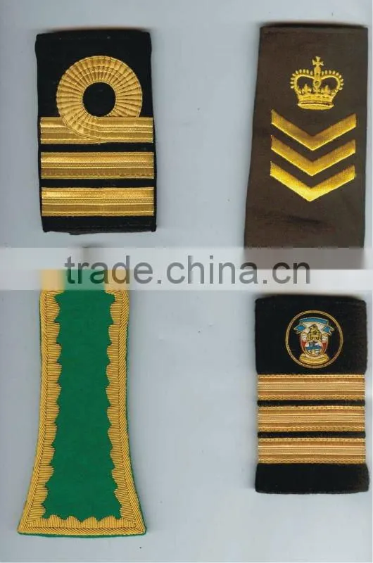 Hand Machine Embroidery Bullion wire Cap Visor Blazer Badges