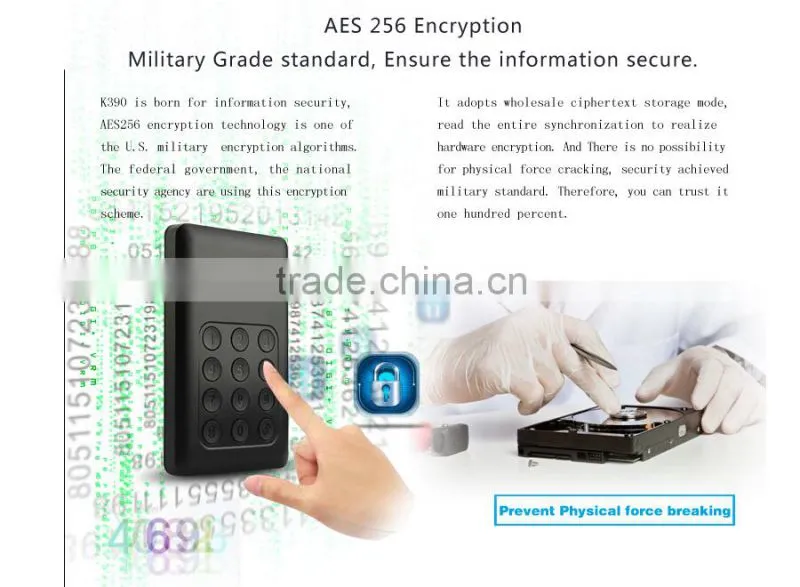 military level laptop Encryption External Hard Drive (HDD)