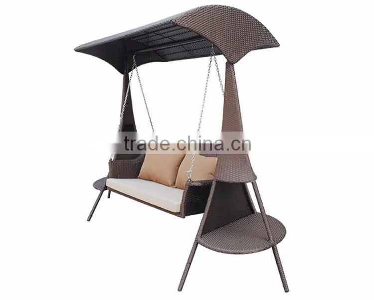 Double Luxury Patio Rattan Hanging Swing Chair Wicker Hanging Garden Swing Chairs