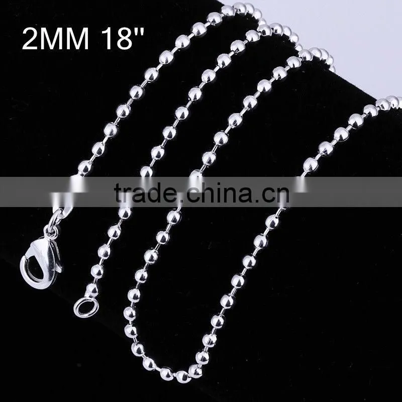 Hot sale cheap 925 sterling silver ball chain LKNSPCC002