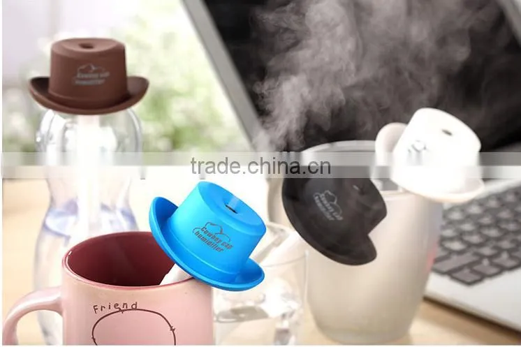 Portable USB cowboy hat Mini humidifier outlet aromatherapy spray machine Household water bottle cap humidifier