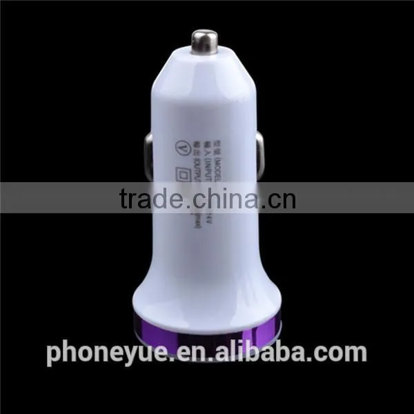 high quality logo custom colorful auto usb car charger adapter