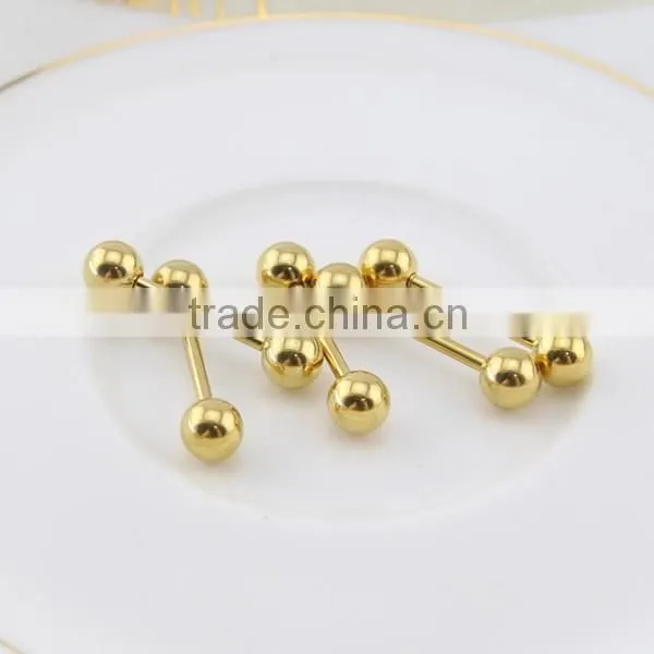 Womens hypoallergenic gold plated cheap piercing jewelry tongue rings