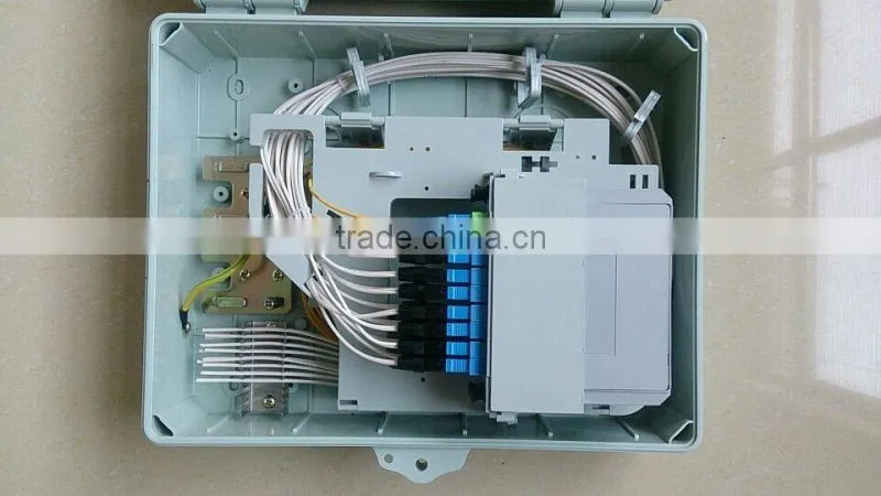 16 core FTTH outdoor fiber optic terminal box with PC/ABS material