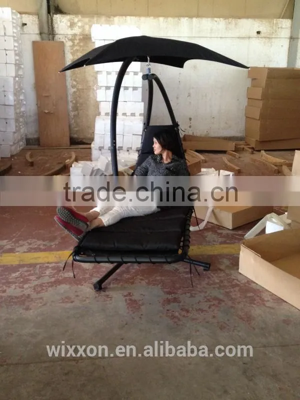 Hot Selling KD Design Metal Stand Helicopter Canopy Outdoor Swing Chair Cushion