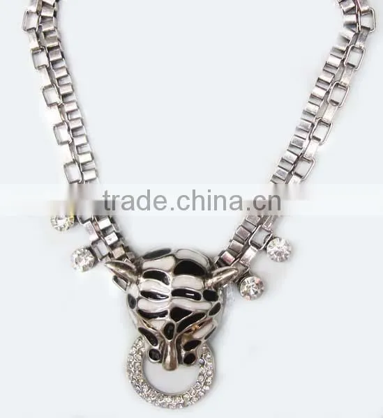 Leopard Head Casting And Box Chain Fashion Jewelry Necklace