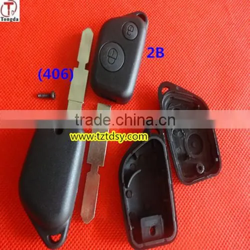 TD 407 key blank (with groove) for Peugeot