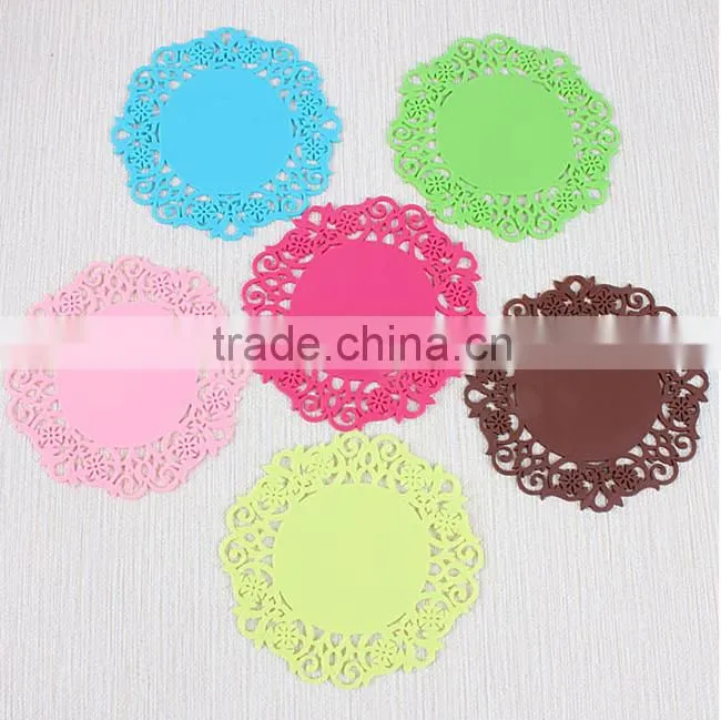 hollow out creative dining table mat silicone cup mat
