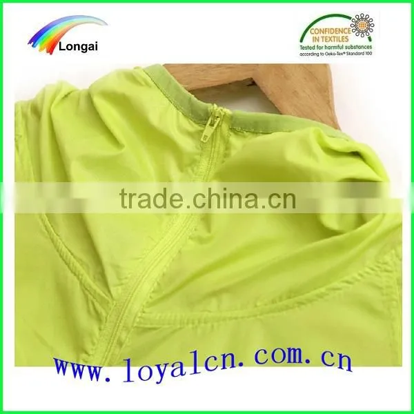 customized green polyster foldable raincoat womens