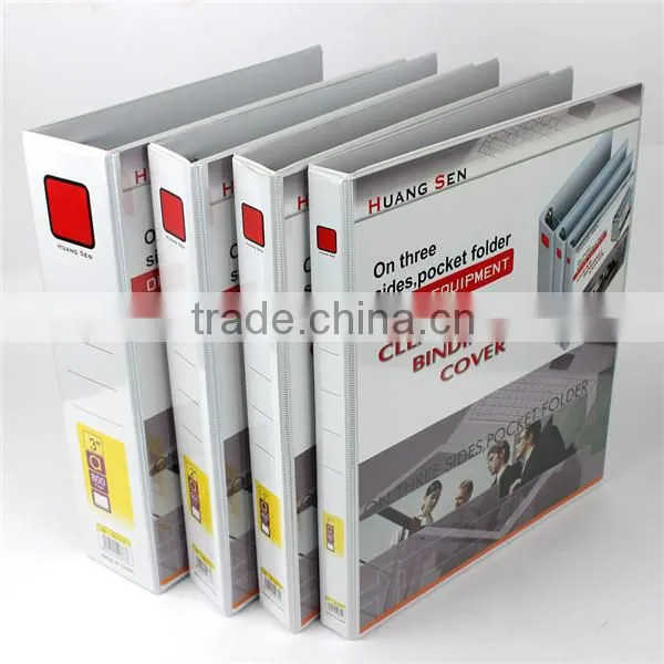 Factory handmade good quality A4 size metal ring binder 1''- 3'' PVC loose-leaf file multi-pocket file folder for 200-700 pages