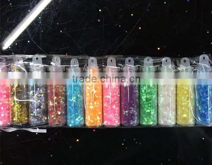 Long Strip Beautful Nail Sequin Glitter nail art kit 12 Color 3D Nail Art Decoration Nail Art Bottle wholesale bulk glitter