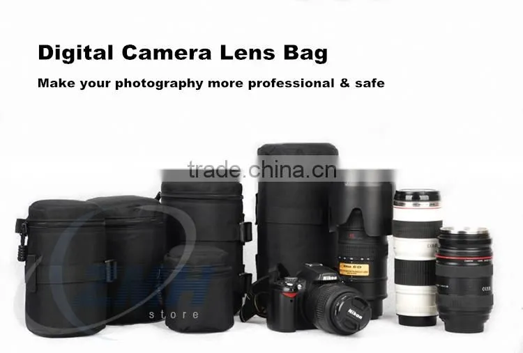 Factory Black Nylon Digital Camera Lens Bag