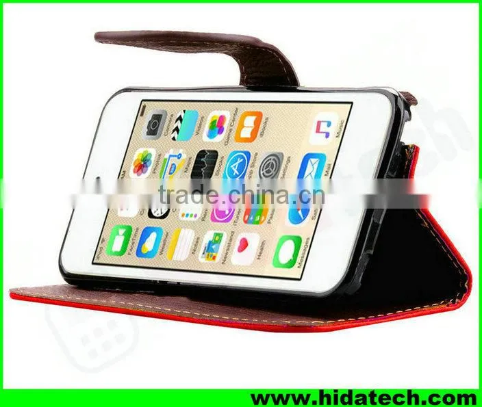 Leaf shape flip pu leather phone case for iphone 6 iphone 6s leather case with card holders wallet case