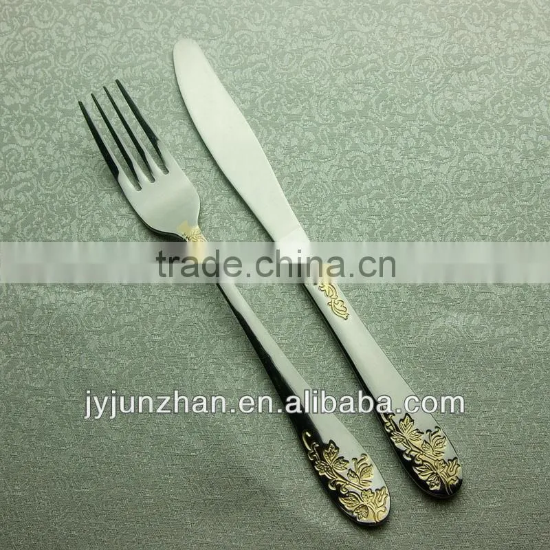Gold plated knife stainless steel 410 material and low price