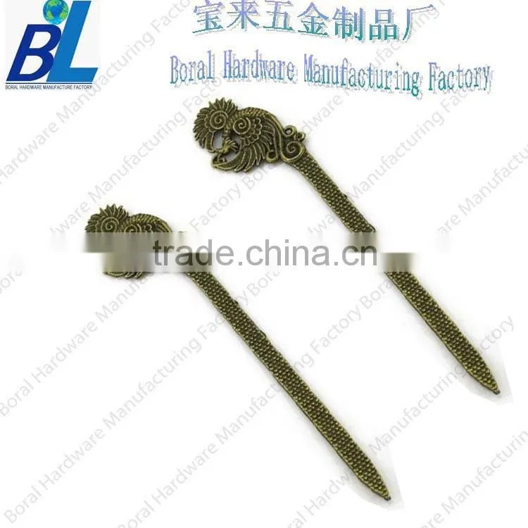 Fish shape holder personalized metal bookmark with antique brass color